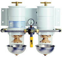 Double manifold fuel-water separator