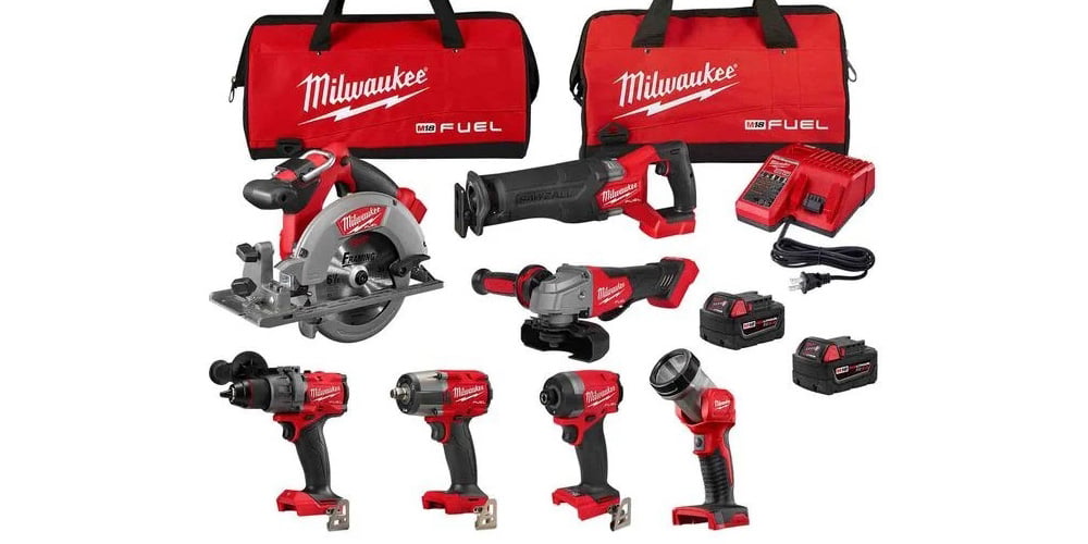 a group of milwaukee power tools