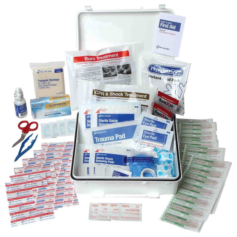 West Marine medical kit with contents displayed