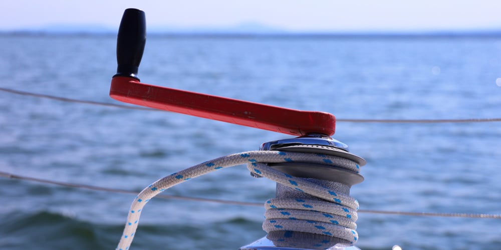 HARKEN 50 TwoSpeed Chrome Vertical Electric Radial SelfTailing Winch