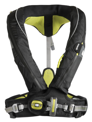 spinlock inflateable offshore PFD with safety harness