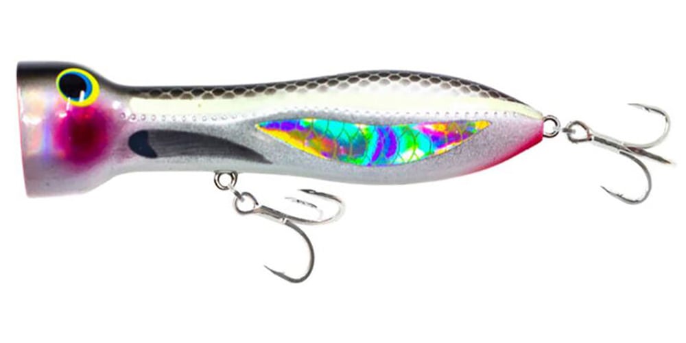 Topwater fishing lure including popper and walk-the-dog style surface lures
