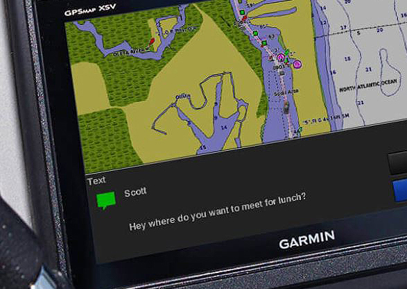 text message notification on a garmin display