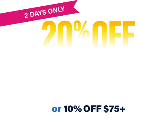 20% Off Your $175+ Purchase or 10% Off $75+*, Online Only! *Applies To Full Price Items Only. Exclusions Apply.
