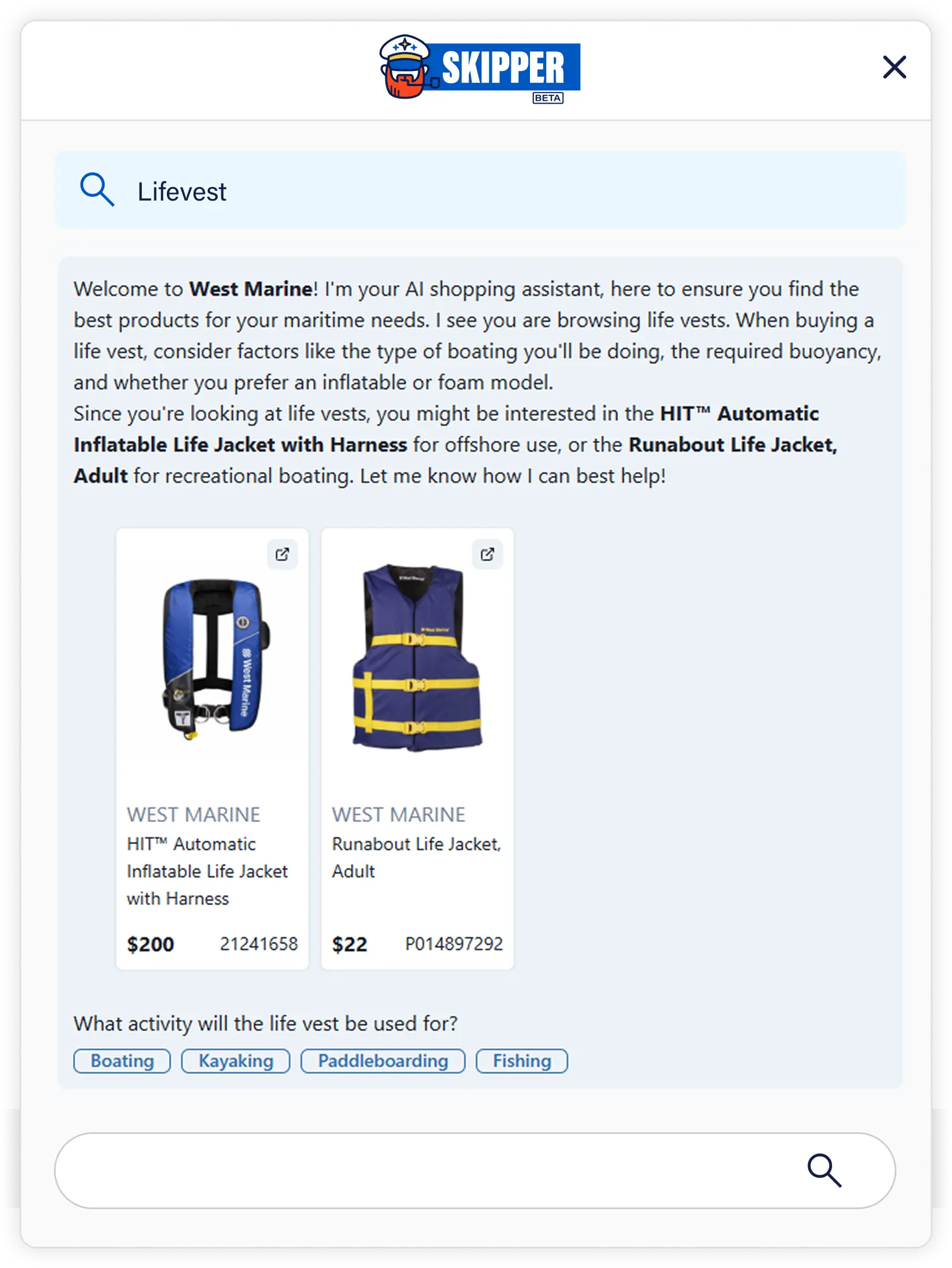 Image showing Skipper&rsquo;s advice to you based on your search terms