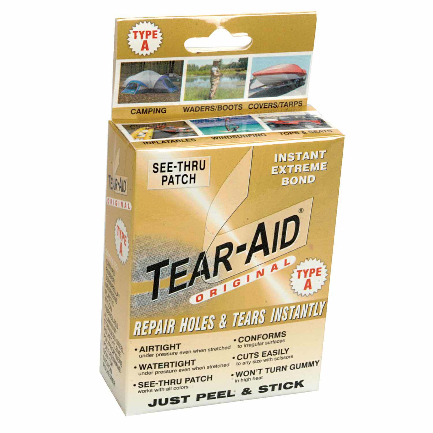 TEARAID Tear Repair Kit for Type A Inflatable Boats, Hypalon and Other