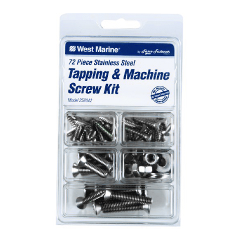 WEST MARINE Stainless Steel Tapping and Machine Screw Kit, 72Pack