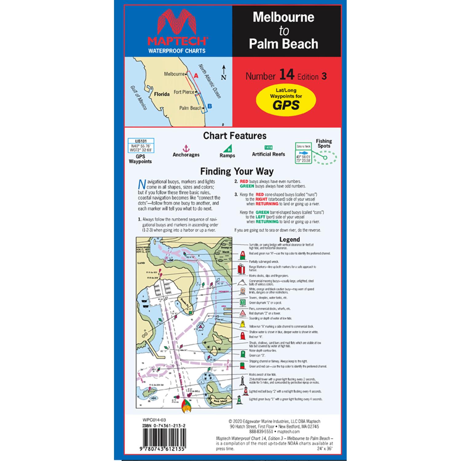 MAPTECH WPC01403WMDS Florida Melbourne to Palm Beach, 3rd Edition