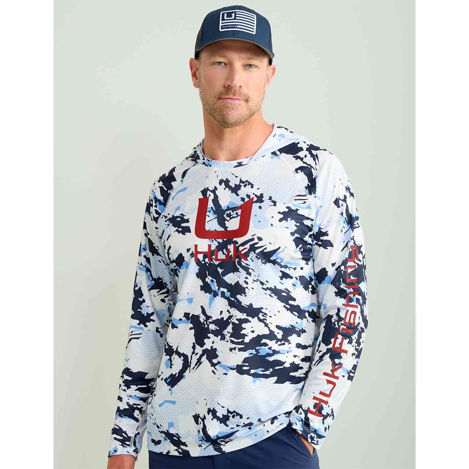 HUK Men's KC Icon Apex Vert Hooded Shirt