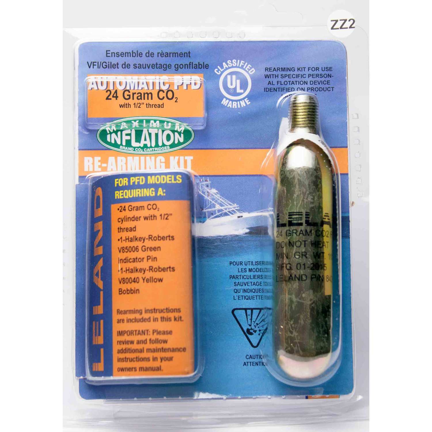 LELAND Inflatable Life Jacket Rearming Kit, Automatic, 24 g., 1/2