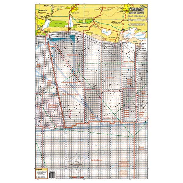 STANDARD MAPPING SERVICE Vermillion/Cameron, Louisiana Block and Rig Chart