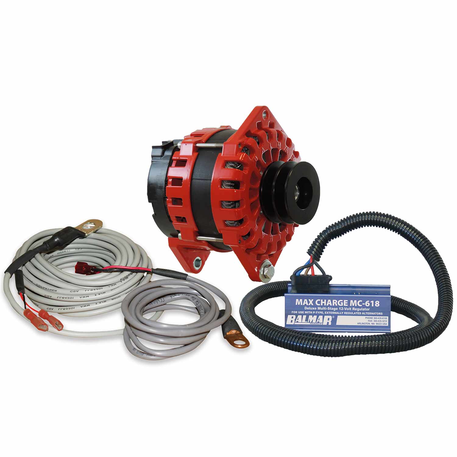 BALMAR XTSeries 250 Amp/12 Volt DF,DV Alternator Kit with Max Charge