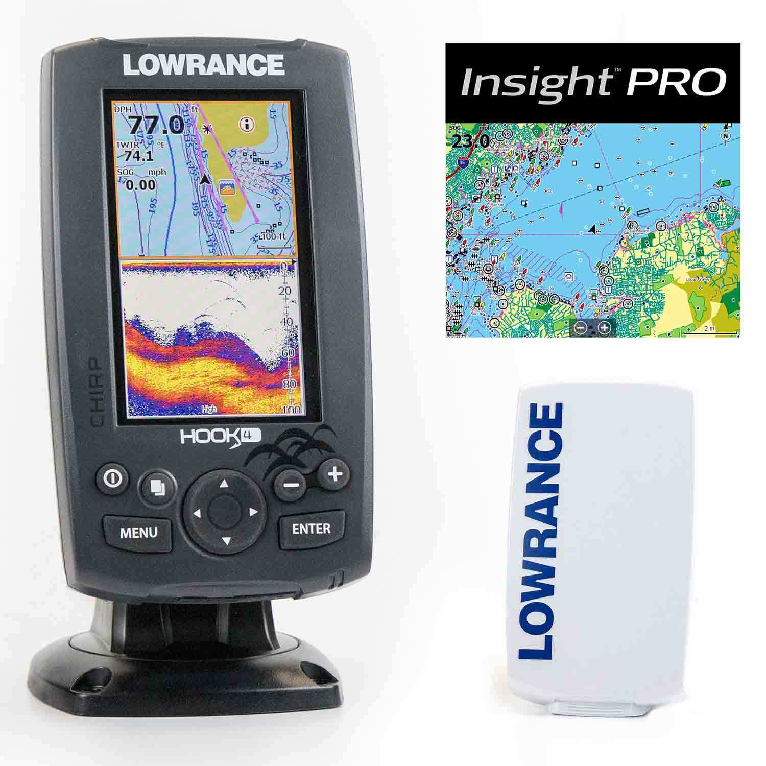 Lowrance Hook 4x Fish Finder 4 Display W/ Chirp sonar, Down Scan, Trackback