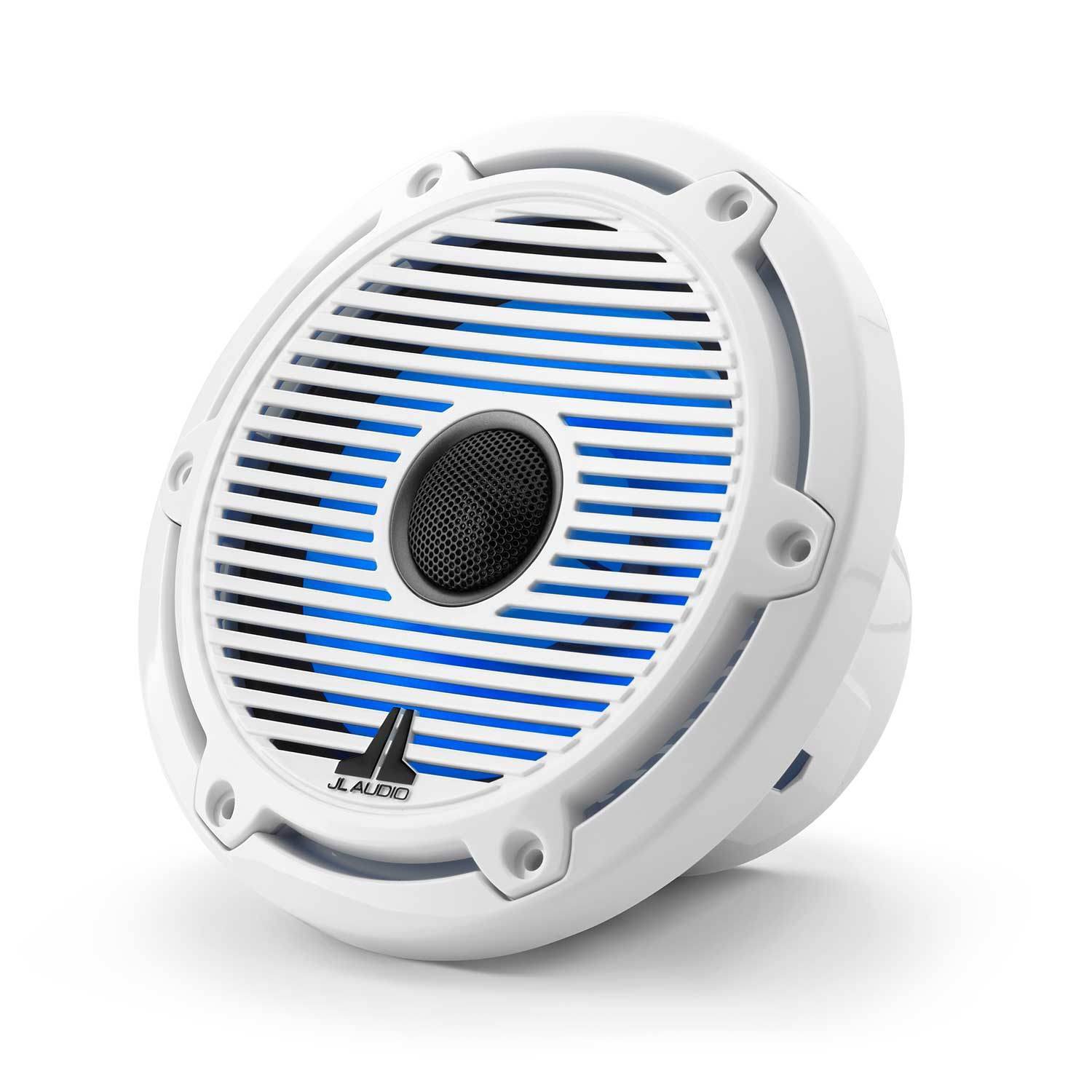 JL AUDIO M6650XCGwGwi 6.5" Marine Coaxial Speakers, White Classic Grilles with RGB LED