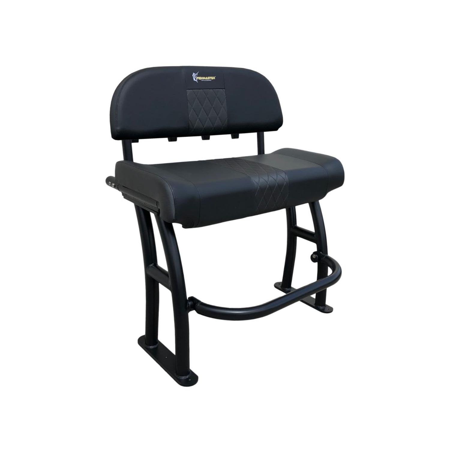 FISHMASTER Pro Series Leaning Post, Textured Black Frame, Deluxe
