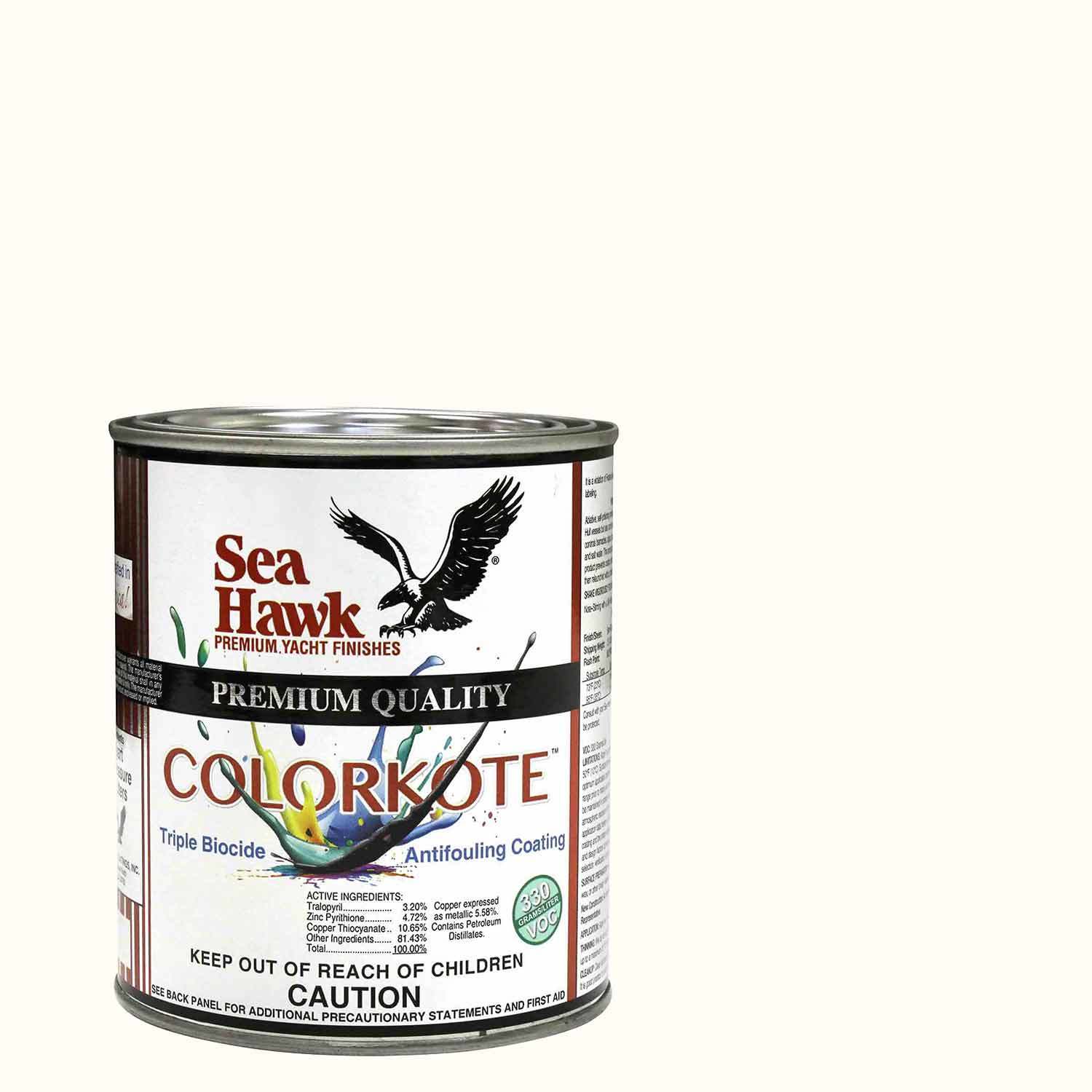 SEA HAWK Colorkote Ablative Antifouling Paint, Bright White, Gallon