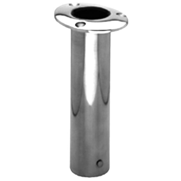 Reel-Fisherman 0° Coated Rod Holder – 5" Stainless Stem, 1/2" Threads & 2-Screw Base – Made In USA