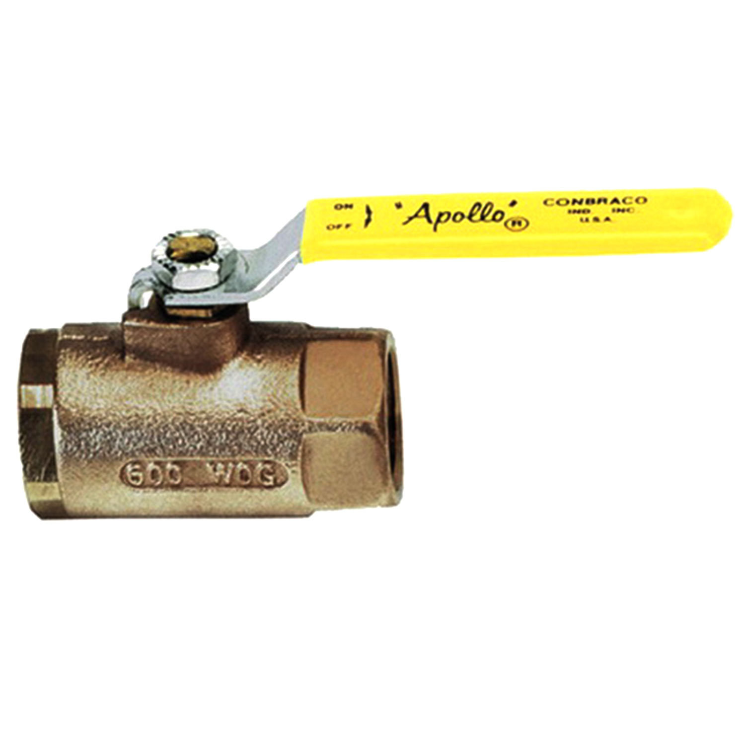 APOLLO VALVES Bronze Ball Valve with Stainless Steel Lever, 3/4" IPS