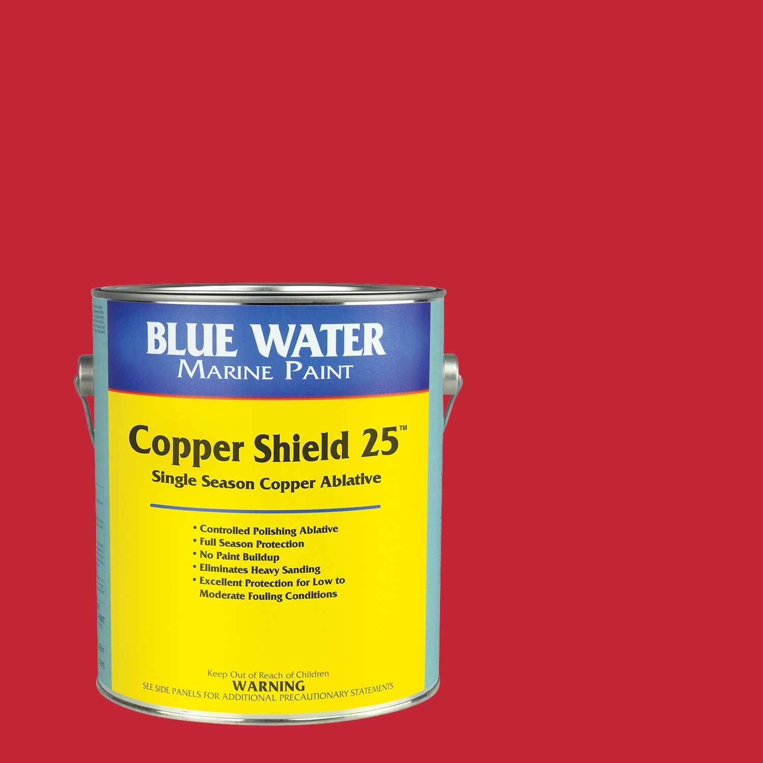 BLUE WATER Copper Shield 25 Bottom Paint, Regatta Red, Quart West Marine