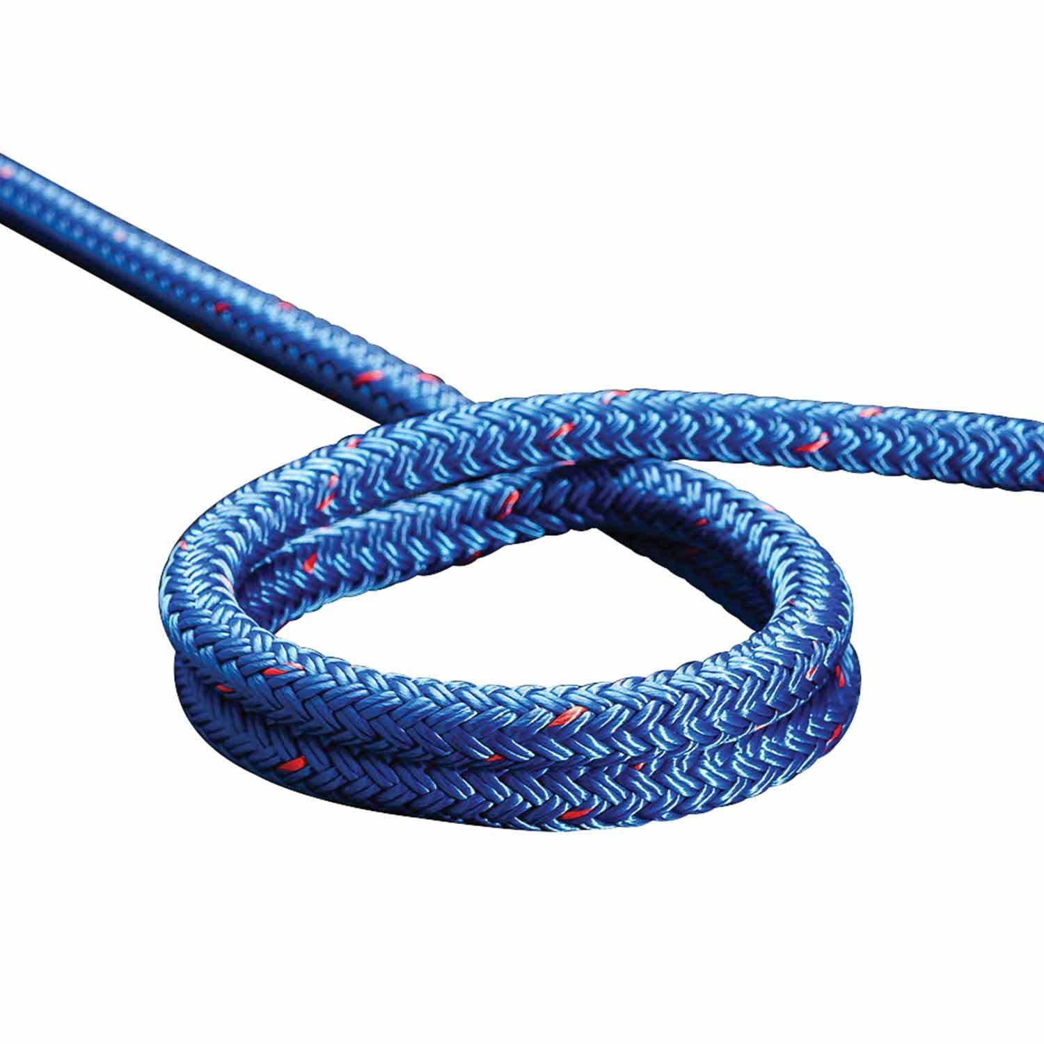 NEW ENGLAND ROPES 3/4" x 50' Premium Nylon Double Braid Dock Line, Blue