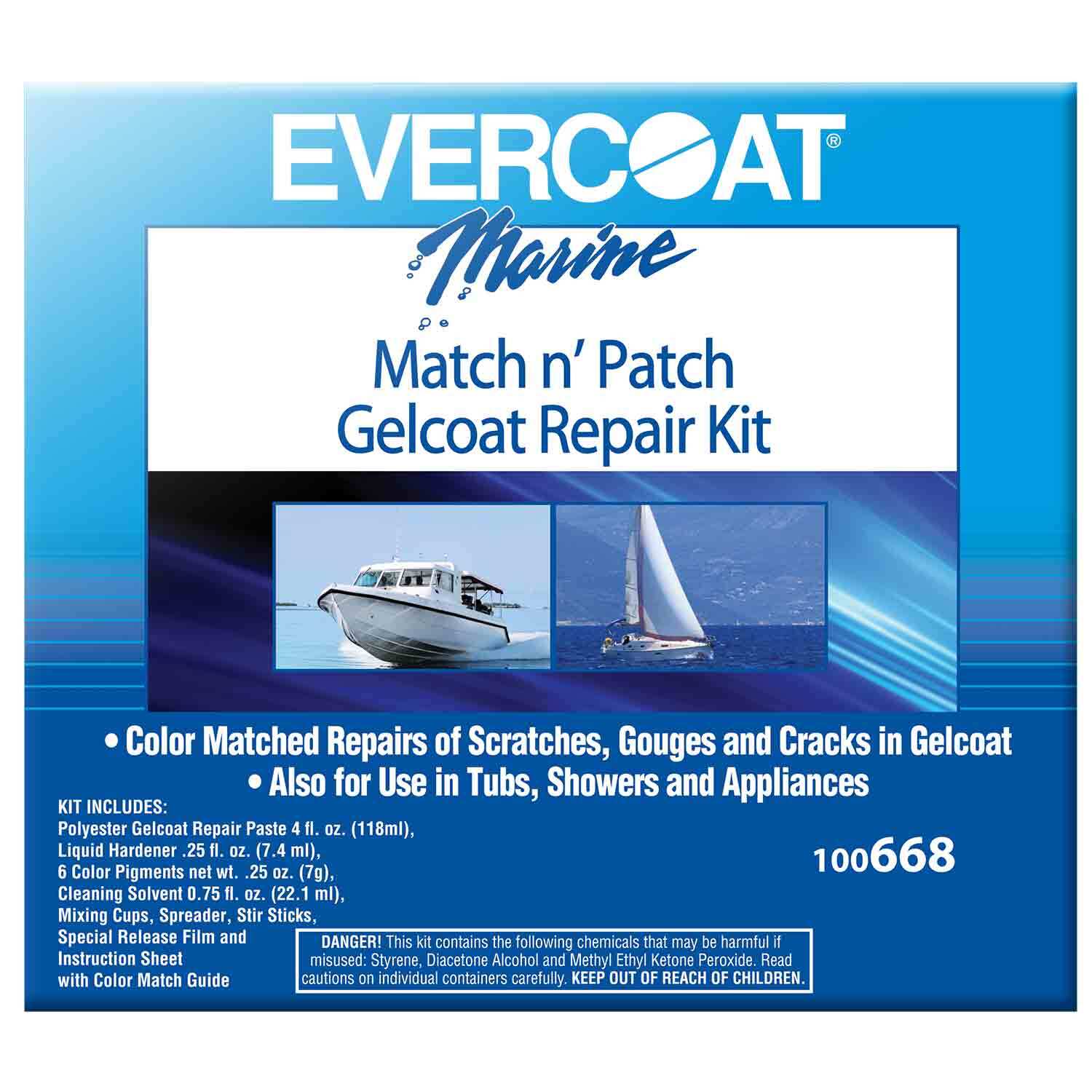Sea line Gelcoat Filler. Evercoat. Patch matching. Patch match