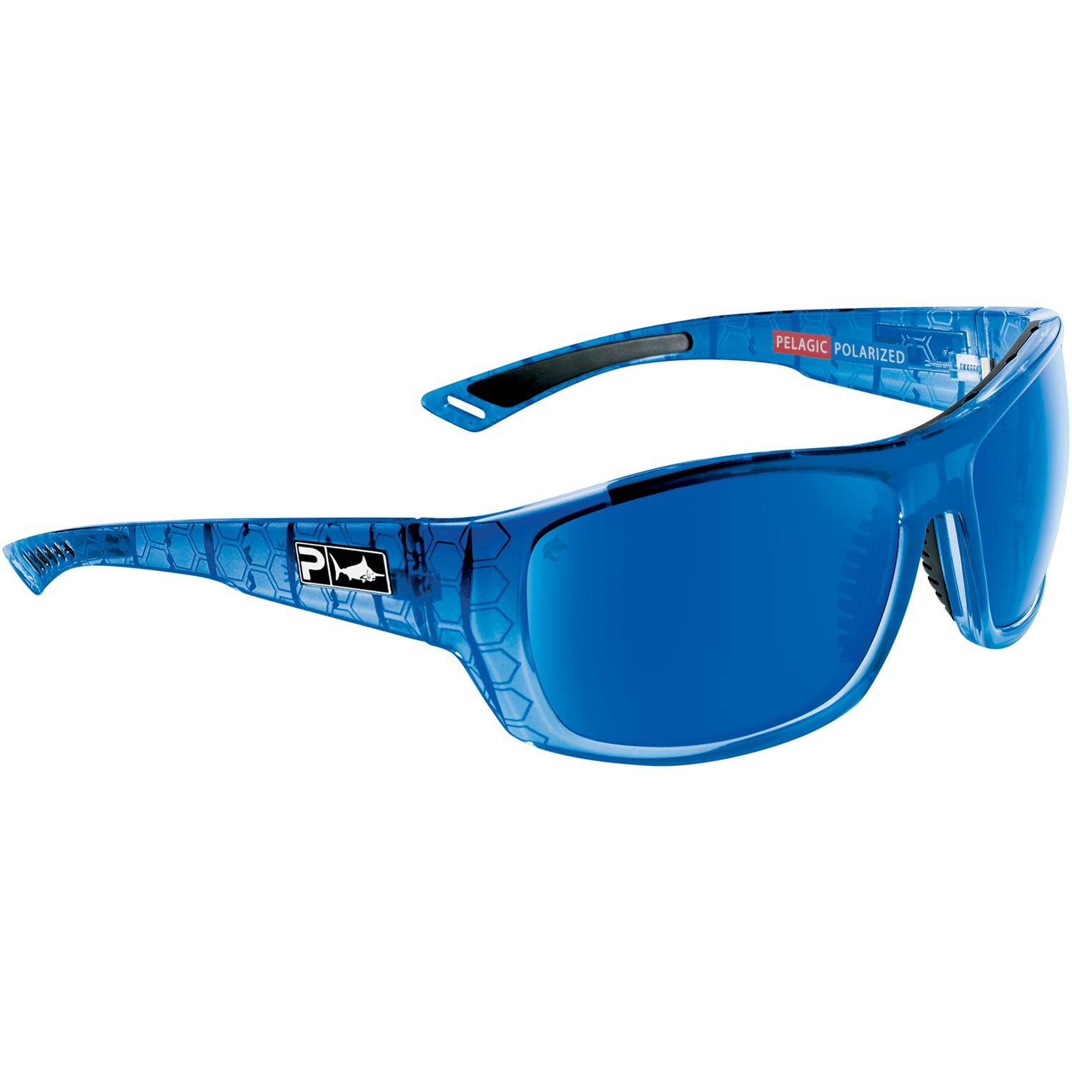 Pelagic Pursuit Polarized Sunglasses Matte Black (Blue Mirror Glass)