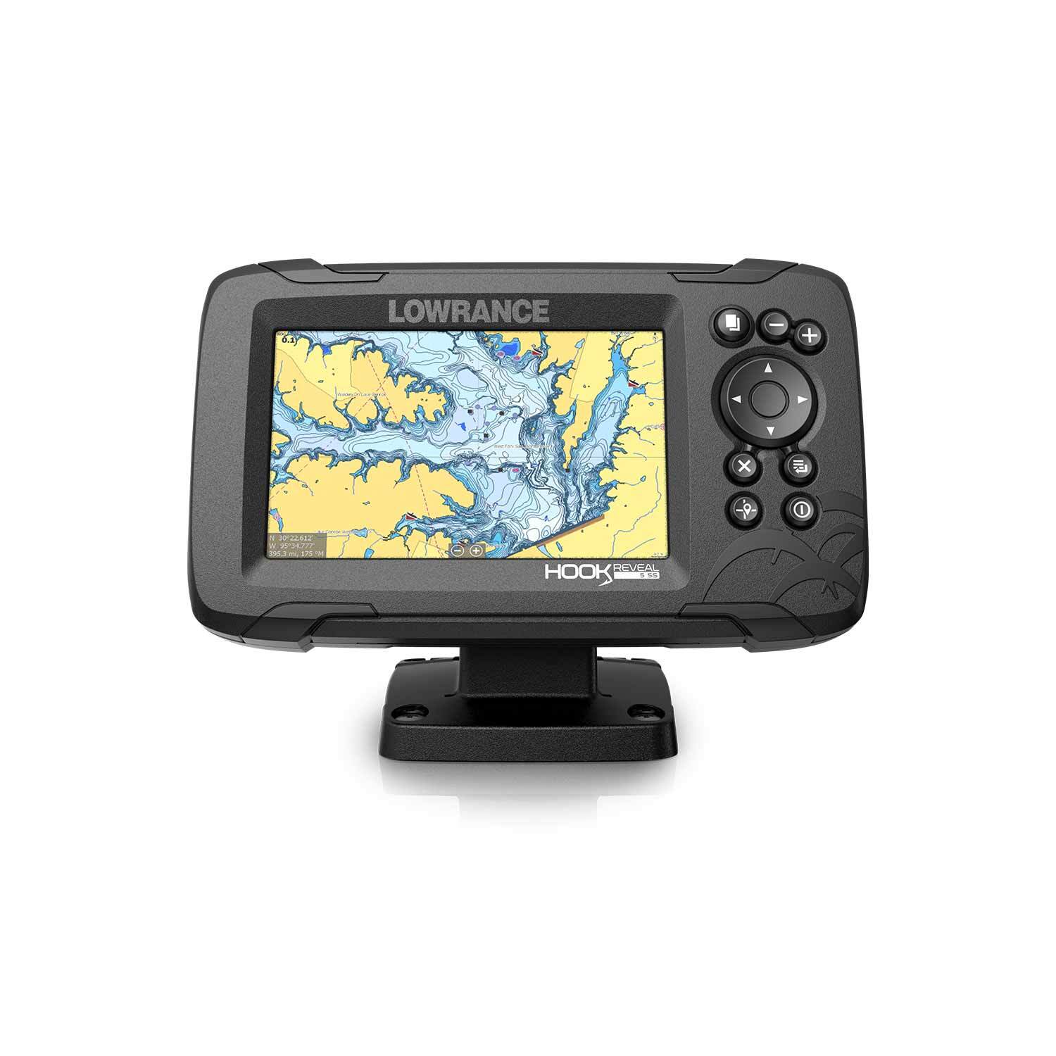 HOOK Reveal 5 Fishfinder/Chartplotter Combo with SplitShot Transducer and  C-MAP Contour Plus Charts