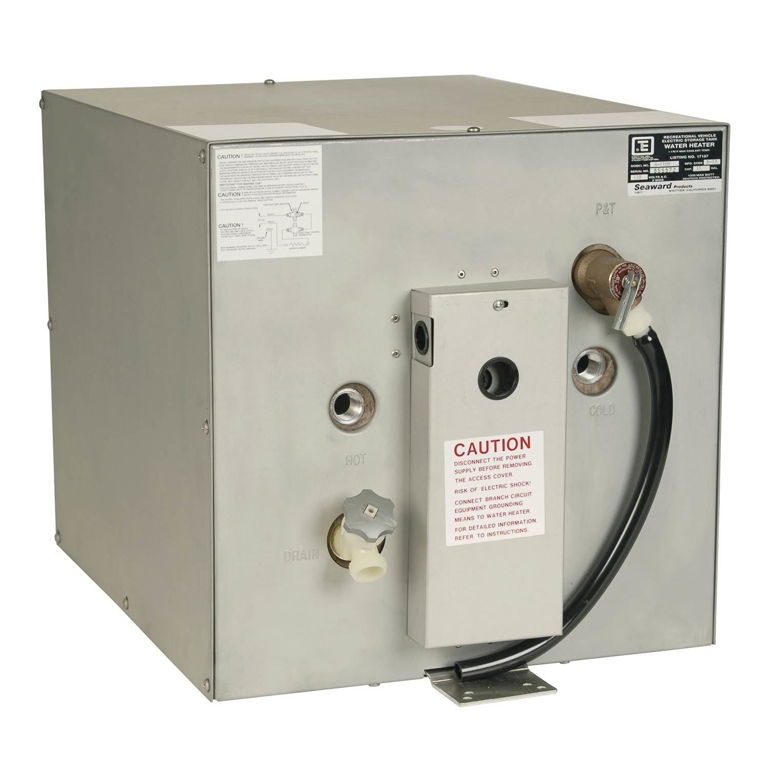 11 Gallon Water Heater with Stainless Steel Case and Rear Heat Exchanger,  120V | West Marine