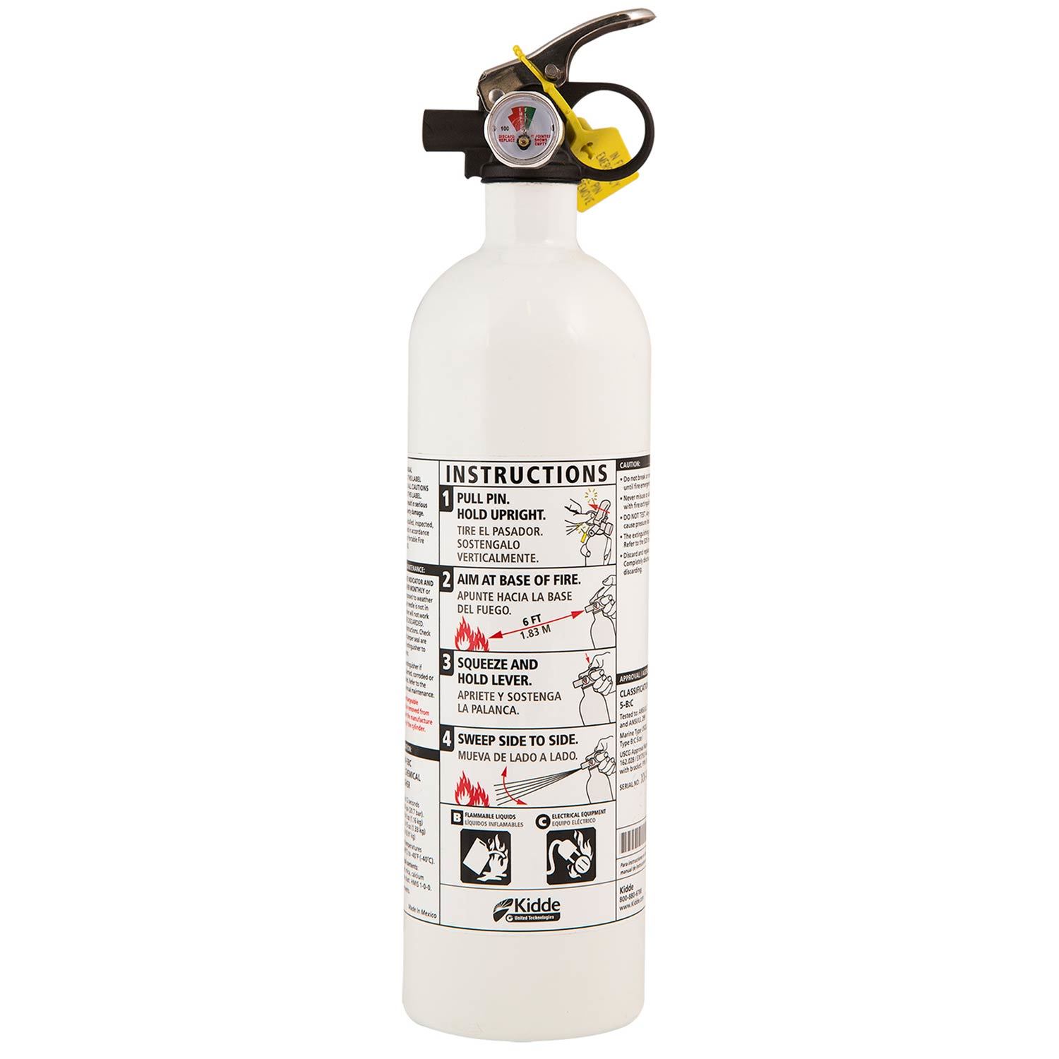 Fire Extinguisher Home Car Office Safety Kidde 5-B:C 3-lb Disposable Marine NEW 