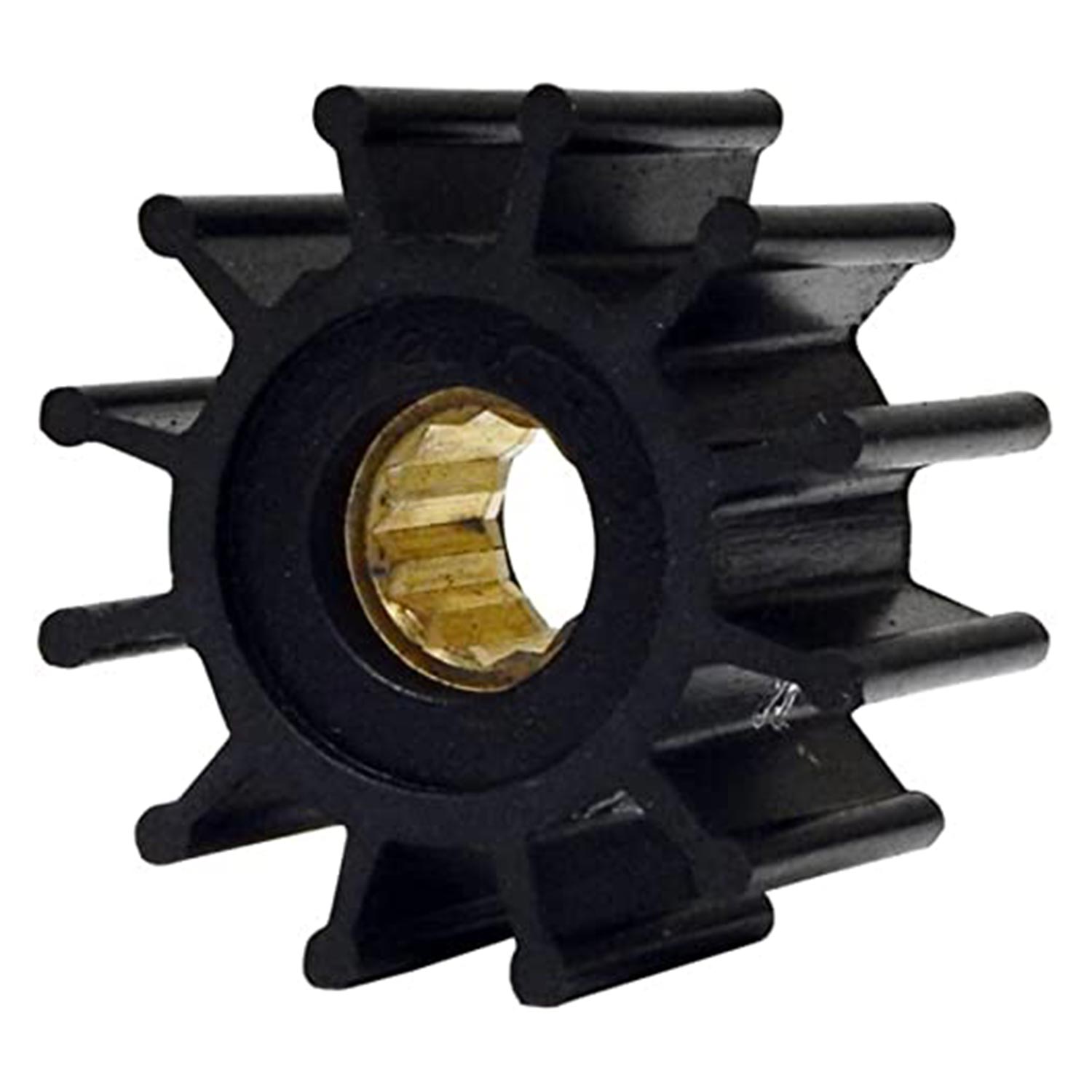 JABSCO Nitrile Impeller, 21/4" x 11/4" x 5/8", 7 Drive, Brass Insert