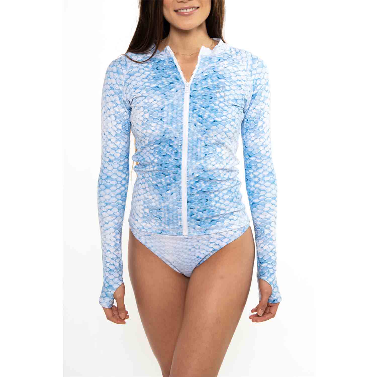 RASH シーガル　フラップジップ REEL SKIPPER Women's Classic Zipper Rashie Rash Guard
