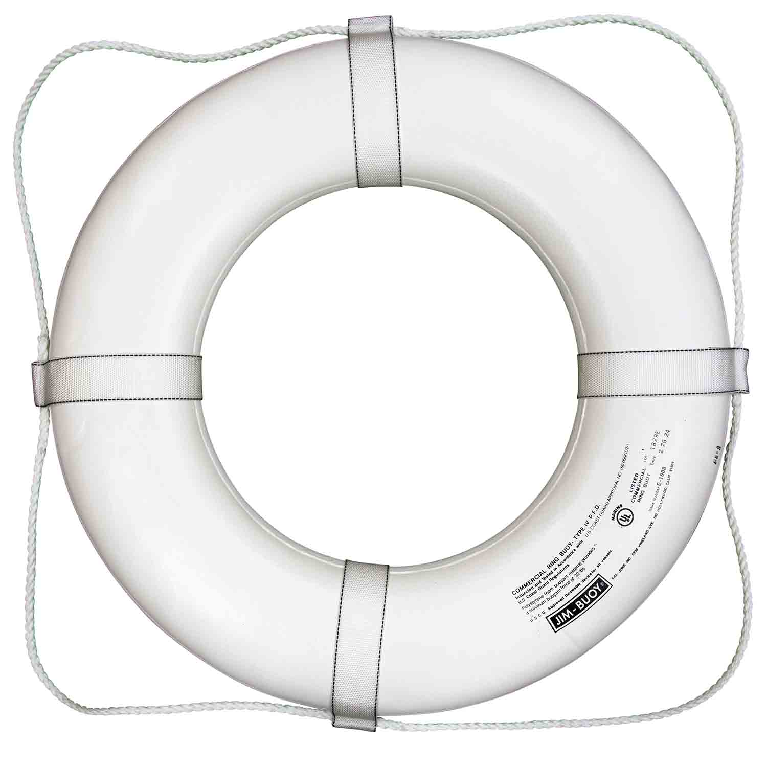 Jim Buoy 20inch Dia. Ring Buoy White