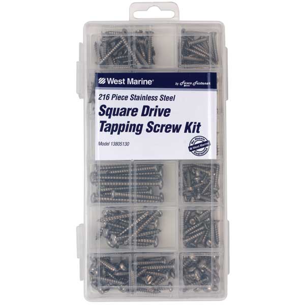 WM Stainless Square‑Drive Self‑Tapping Screws 216‑Pack