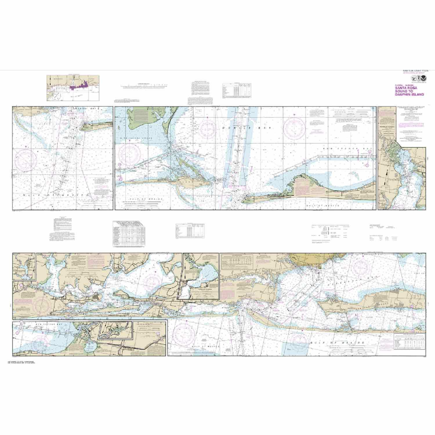 Santa Rosa Soundbridge Map MAPTECH #11378 Santa Rosa Sound to Dauphin Island