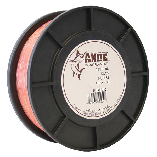 ANDE Premium Mono Line 1/2Lb Spool, Pink, 20Lb, 1200Yds