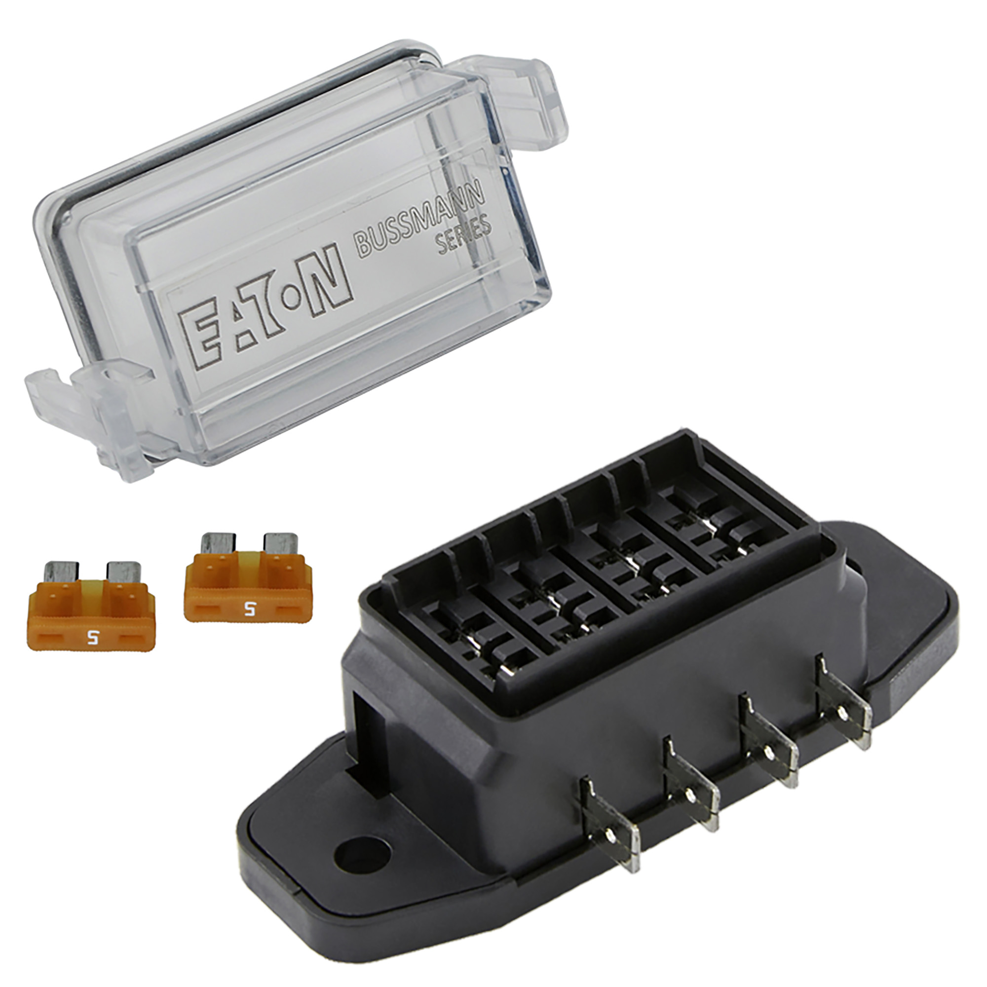 EATON Water Resistant ATC/ATO Fuse Block, 4 Circuit with Cover