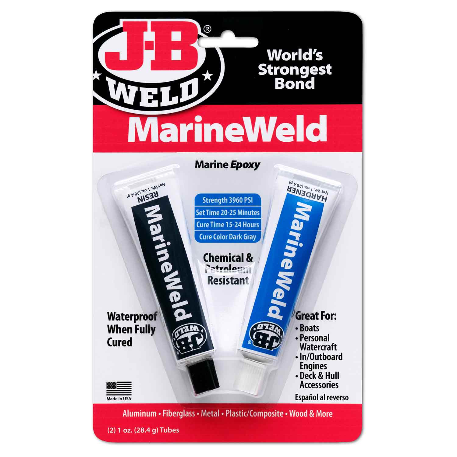 JB WELD MarineWeld Epoxy Twin Tubes, 2 oz.