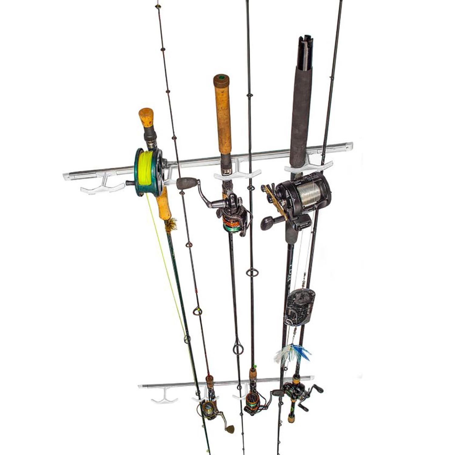 ceiling fishing poles harbor freight Fast Retrieve Pole Storage 11 Fishing Rod Holder Wall or Ceiling Storage Rack is the ultimate solution for Offshore and Inshore rod storage in any dock Fishing Rod Ceiling Racks for