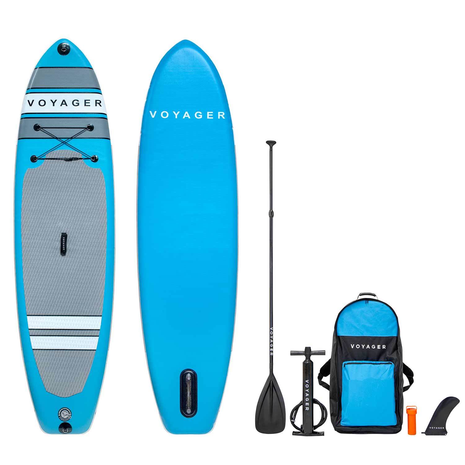 Fin — 116 Long x 31 Wide x 7.5 Thick Up to 300 lbs Capacity ISLE Voyager Rigid Epoxy Stand Up Paddle Board with SUP Package — Wood Grain Board Includes Paddle Leash 