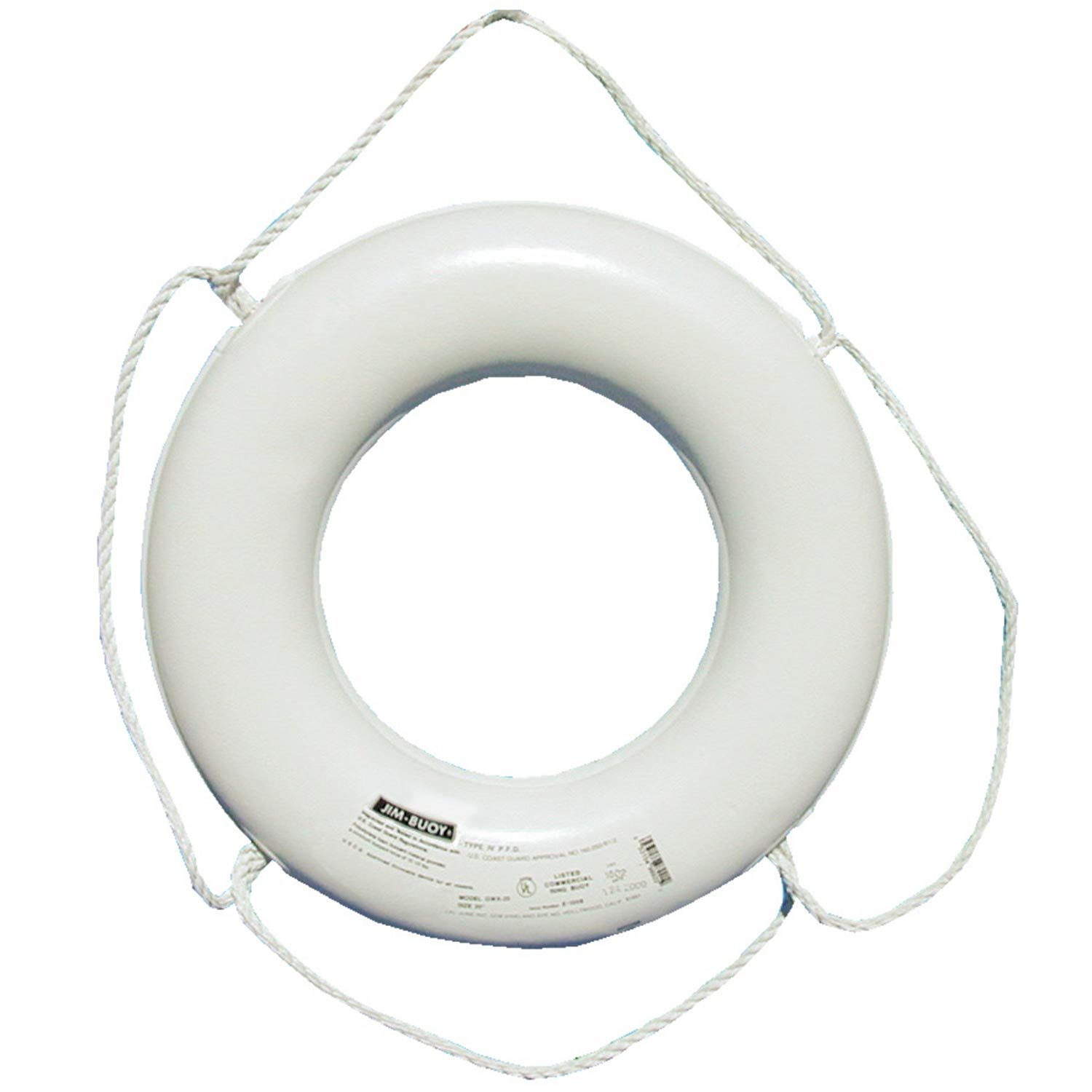 Life Saver Ring Webbing Straps White 20 Inch Float USCG Approved Boat Ship Buoy for sale online 