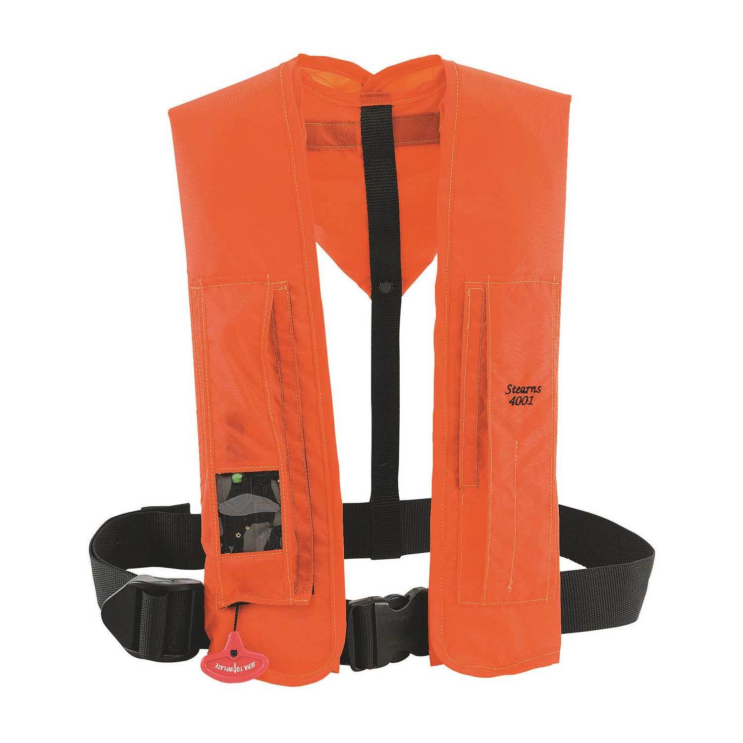 STEARNS Inflatable Life Jacket, Orange West Marine