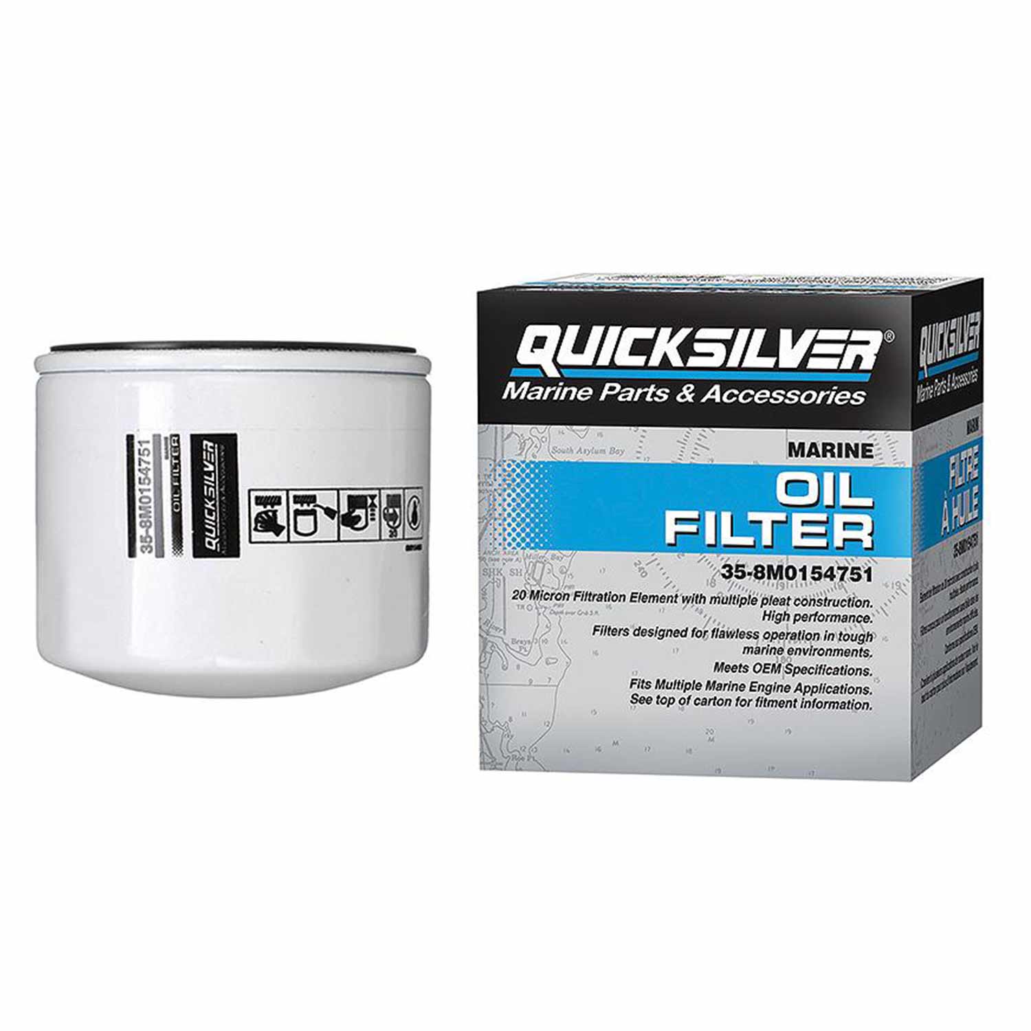 QUICKSILVER 8M0154751 Oil Filter for Various Marine Engines | West  
