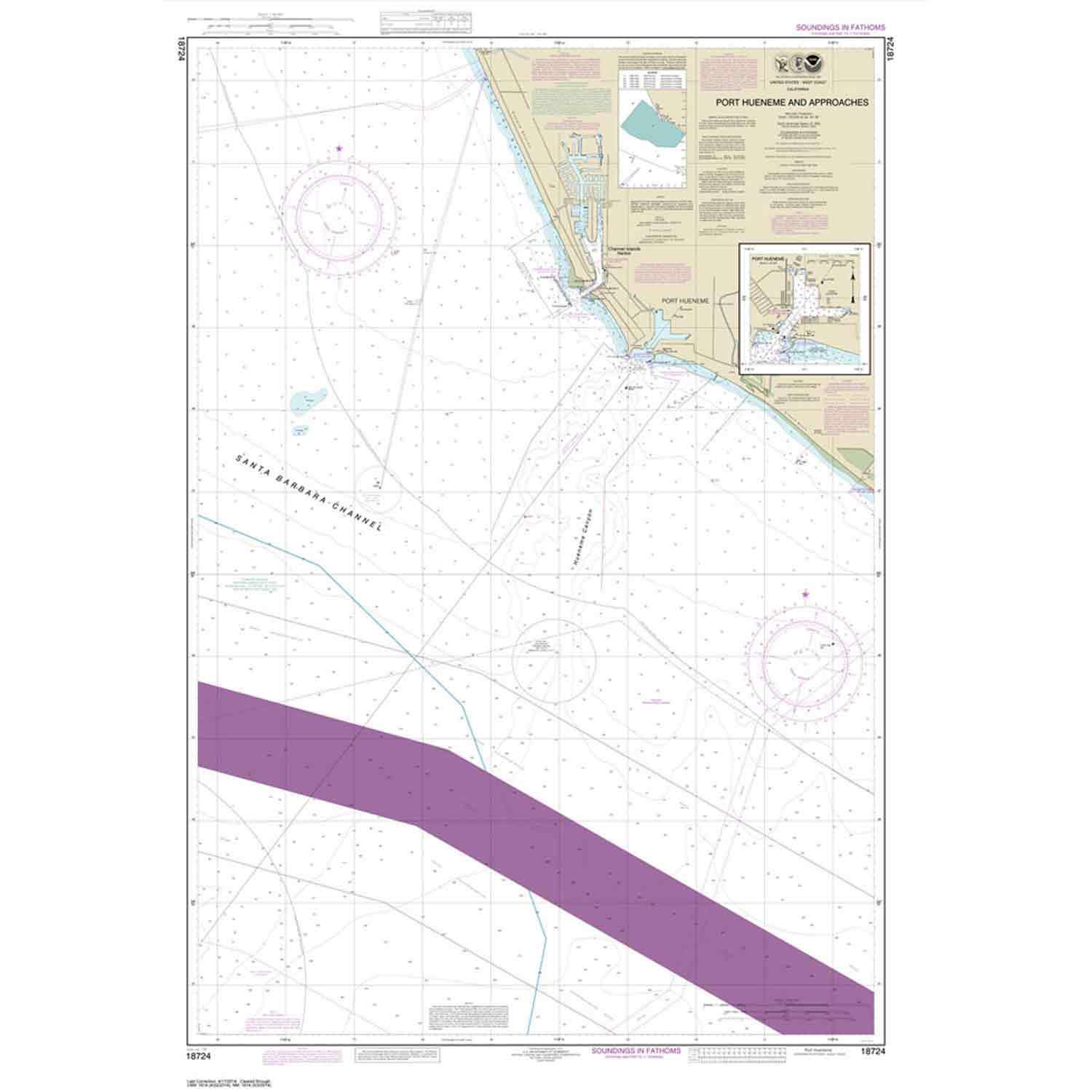NOAA Port Hueneme And Approaches Port Hueneme 34 X 49 Waterproof West Marine