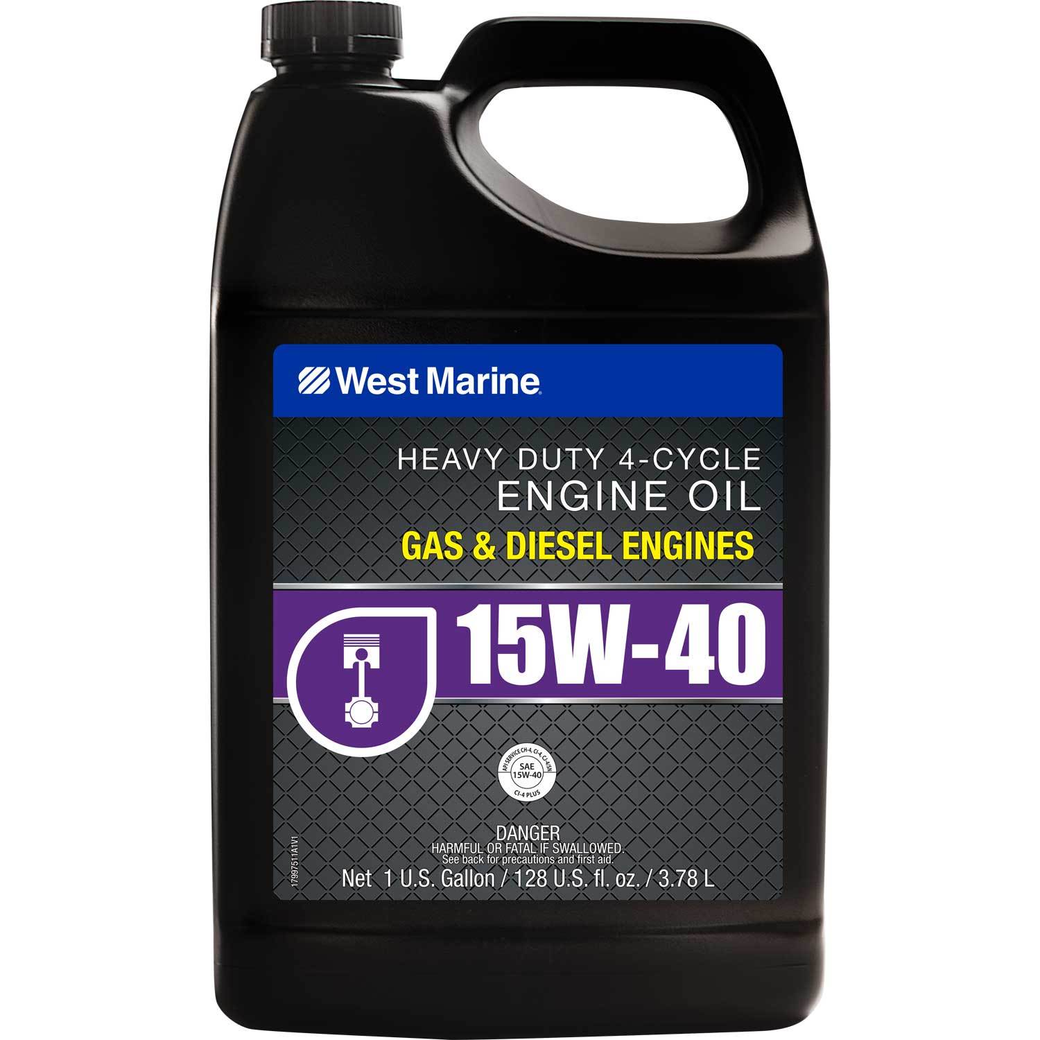 WEST MARINE 15W40 4 Stroke Conventional Heavy Duty Marine Engine Oil