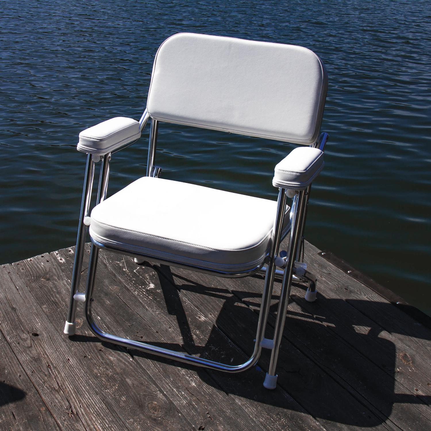 Wise Offshore Folding Deck Chair 3316‑784 – Bright White