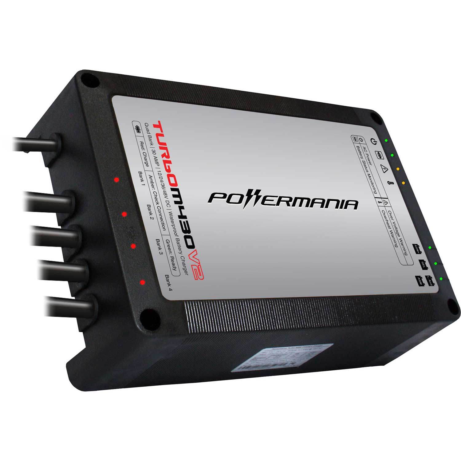 Powermania Turbo MV2 Quad-Bank Battery Charger – 30A