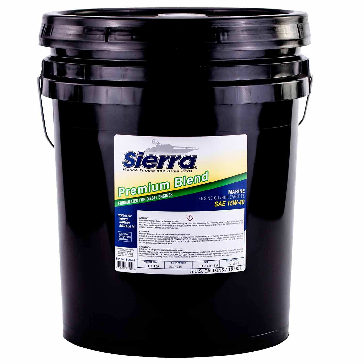 SIERRA 15W40 Diesel Oil, 5 Gallon West Marine