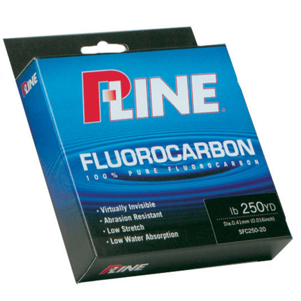 P-LINE Soft Fluorocarbon Monofilament, Fluorescent Clear/Blue, 250