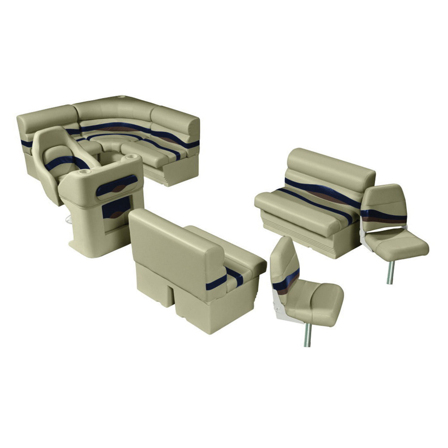 WISE SEATING 8' Premier Angler Pontoon Boat Seat Package