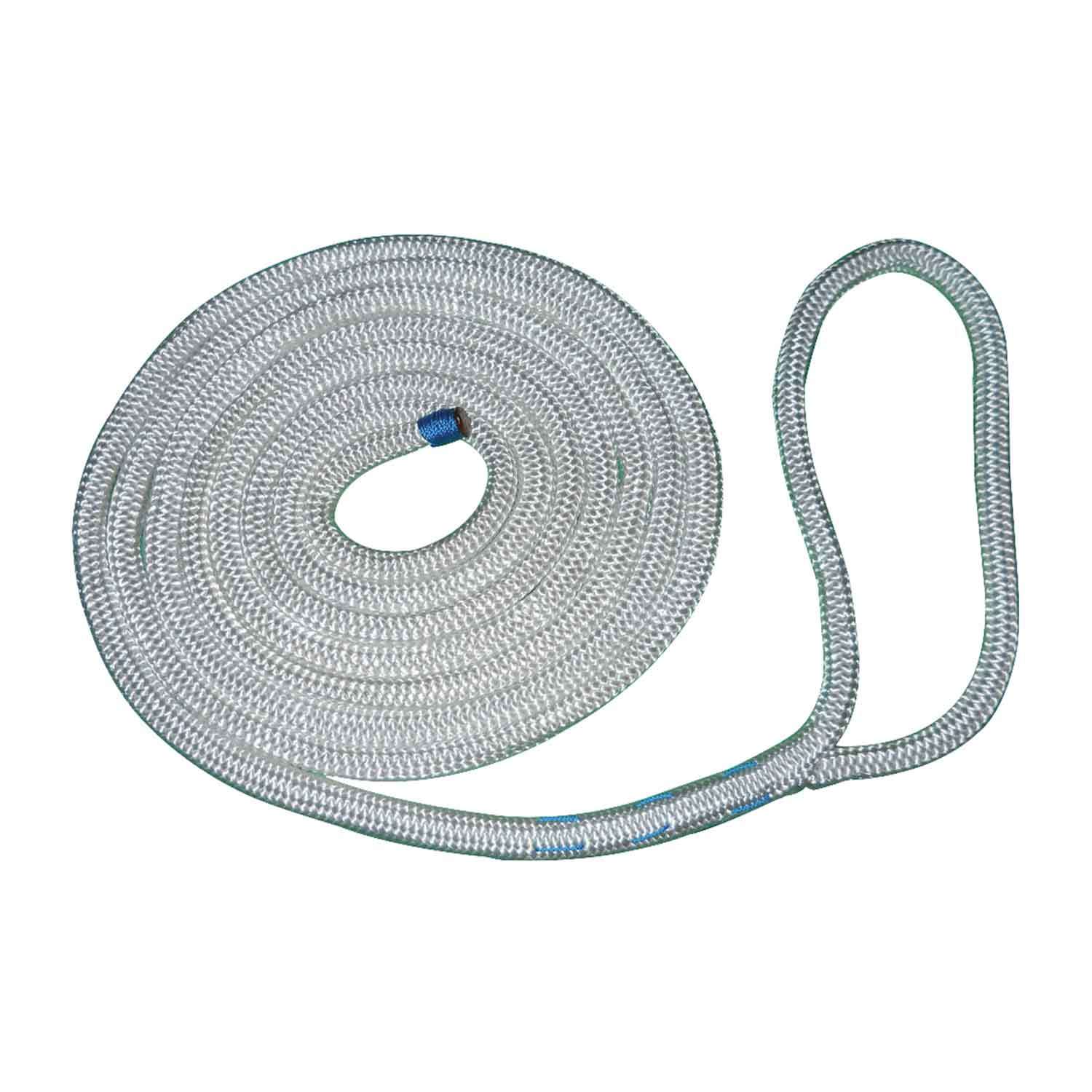 5/8" X 50' Premium Nylon Double Braid Dock Line, White West Marine